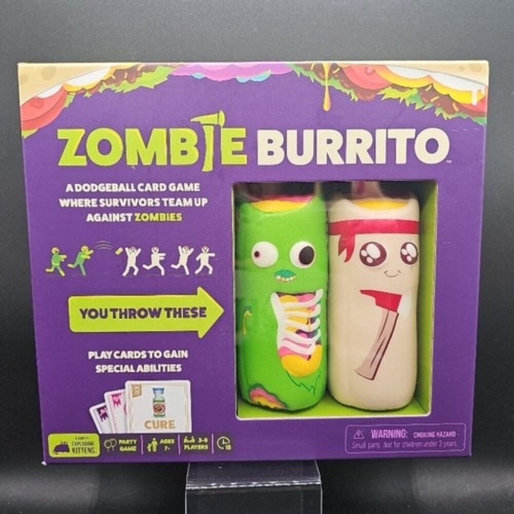 Zombie Burrito Dodgeball Card Game Set With Squishy Burrito Zombies